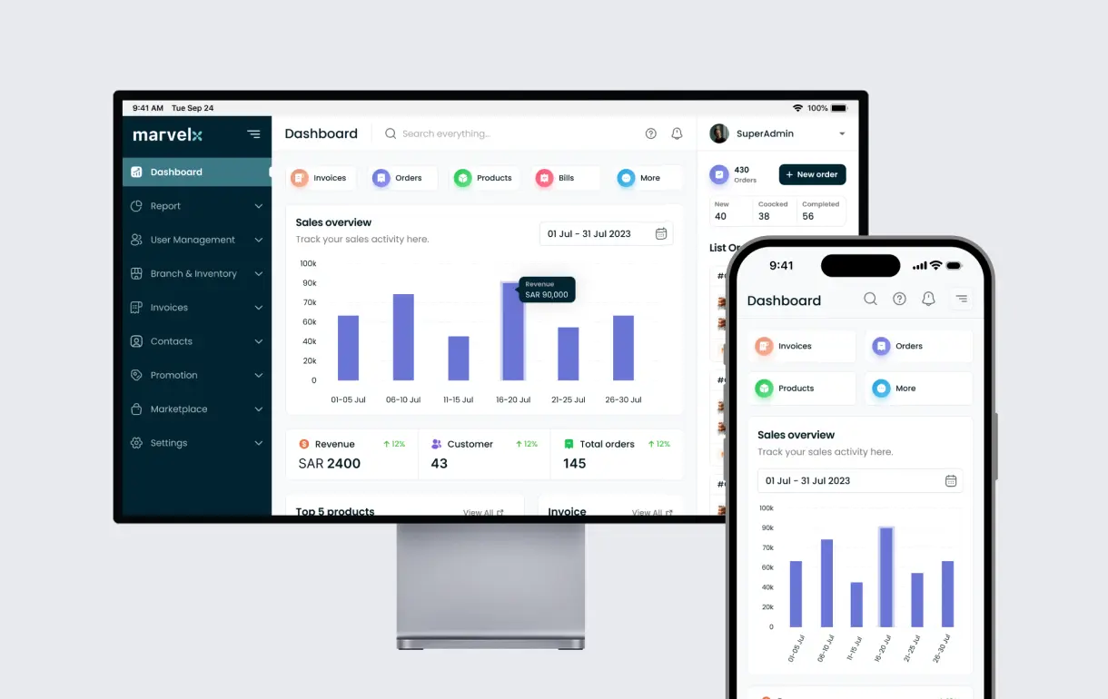 MarvelX - POS Dashboard